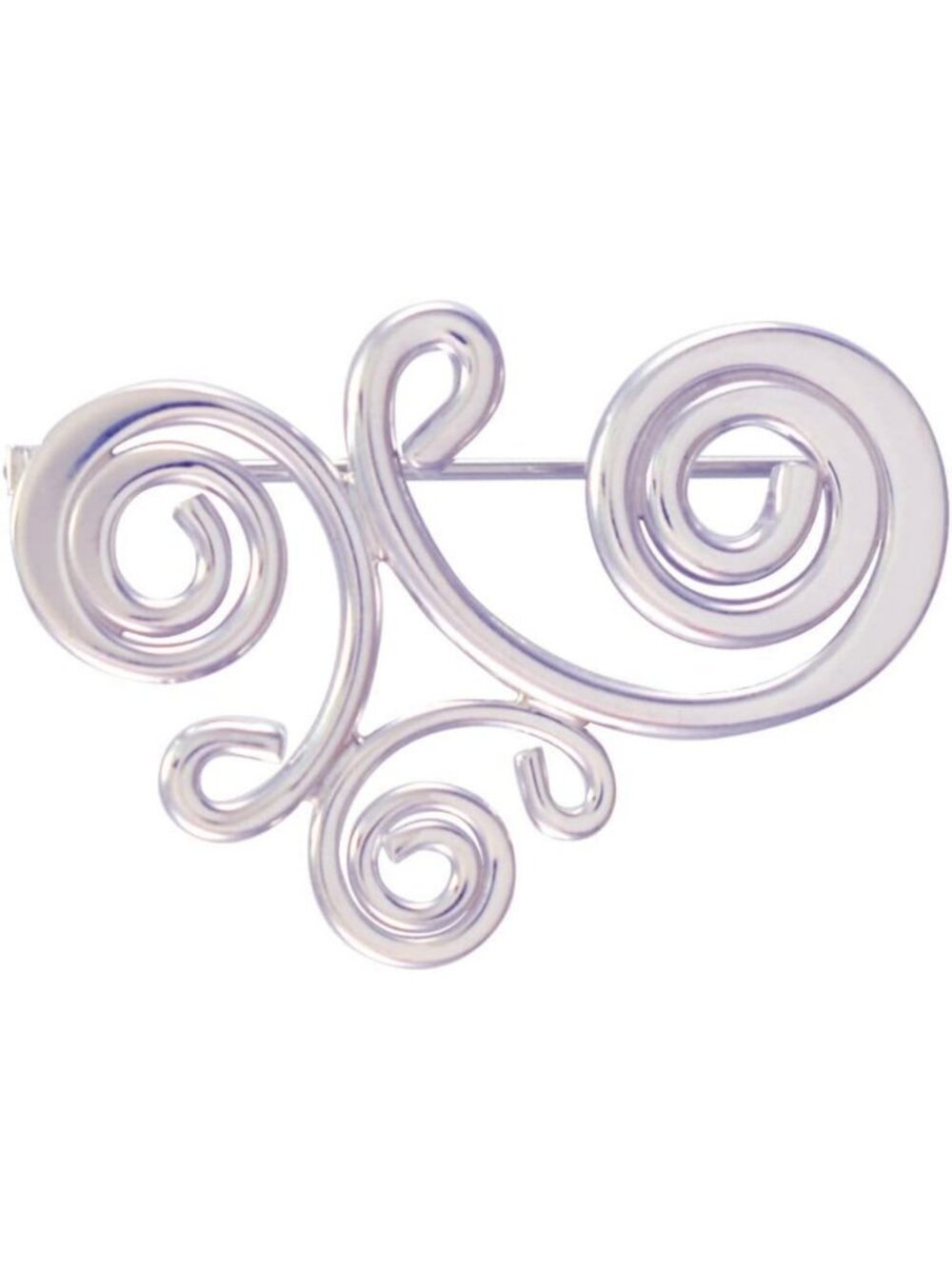 Hand-Forged Sterling Silver Swirl Pin/Brooch - Unique American-Made Jewelry